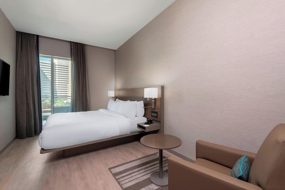Guest room at AC Hotel Charlotte City Center in Charlotte, North Carolina